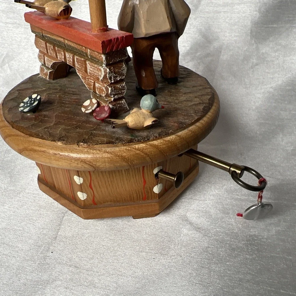 Vintage Music Box Thorens Anri Man Dog,Birds Third Man Theme Switzerland Works!